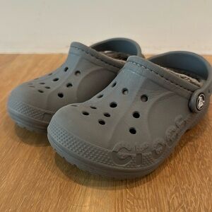 Grey kids crocs